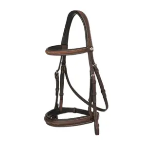 Equestrian bridle for horse with stitching and braided reins LeMieux Hunter