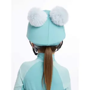 Gorro para casco de equitación con doble pompón para niña LeMieux image-3