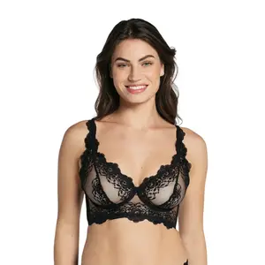 Soutien com corpete com aros em renda transparente para mulher Leonisa image-0