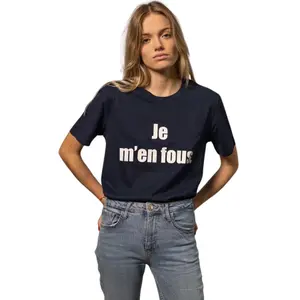 Organic cotton T-shirt Les Petits Basics Je m'en fou image-0