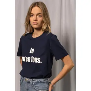Organic cotton T-shirt Les Petits Basics Je m'en fou image-1