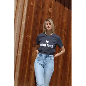 Organic cotton T-shirt Les Petits Basics Je m'en fou image-2