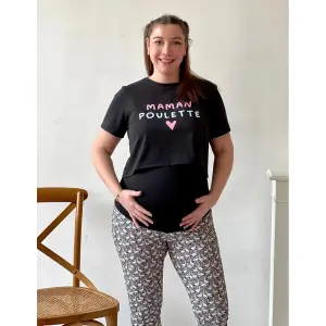 Schwangerschaftsleggings für Frauen Les Poulettes Fitness Cigogne