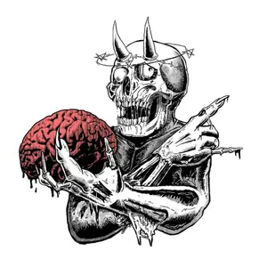 Motorradaufkleber Lethal Threat Skull Brain image-0
