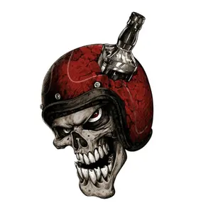 Motorcycle stickers Lethal Threat Mini Whiskey Biker Skull image-0