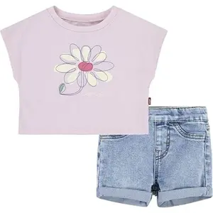 Baby girl t-shirt and shorts set Levi's Dolman Floral image-0