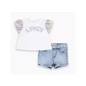 Baby girl t-shirt and shorts set Levi's Floral image-0