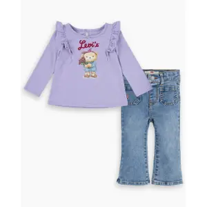 Baby girl t-shirt and trousers set Levi's image-0