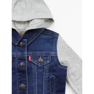 Baby boy denim hooded jacket Levi's All-In-One image-2