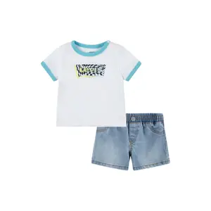 Baby boy t-shirt and shorts set Levi's Batwing Ringer Denim image-0