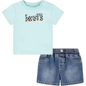 Baby boy t-shirt and shorts set Levi's Core Seasonal Logo Denim image-0