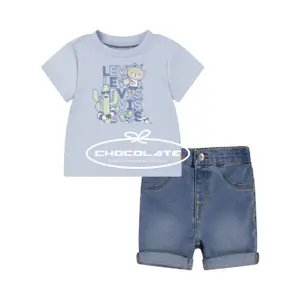 Baby girl t-shirt and shorts set Levi's Critter Stacked Logo image-0