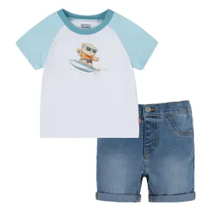 Baby boy t-shirt and shorts set Levi's Surfing Bear image-0