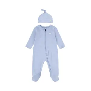 Baby bodysuit and hat set Levi's Footed Coverall image-0