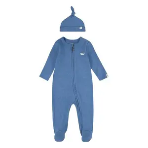 Baby bodysuit and hat set Levi's Footed Coverall image-0