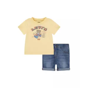 Baby t-shirt and denim shorts set Levi's Four Wheeler Denim image-0