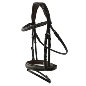 Bridon jeździecki anatomiczny z prostymi wodzami Lexhis Porto image-0