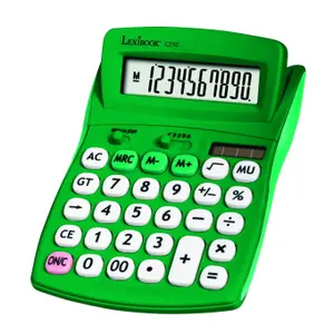 Green desktop calculator 10 digits Lexibook image-1