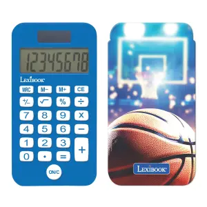 8-digit pocket calculator with protective cover Lexibook Basket-ball image-0