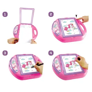 Pædagogisk enhjørning-projektor + skabeloner og stempler Lexibook image-3