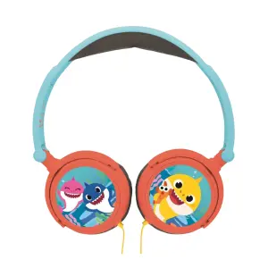 Folding wired stereo headphones with volume limit Lexibook Baby Shark image-0