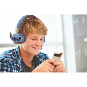 Folding wired stereo headphones with volume limit Lexibook Stitch image-2