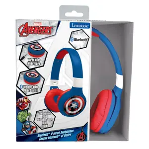 2-in-1 Bluetooth Wired Headphones, Comfortable and Foldable with Audio Limitation Lexibook Avengers image-2