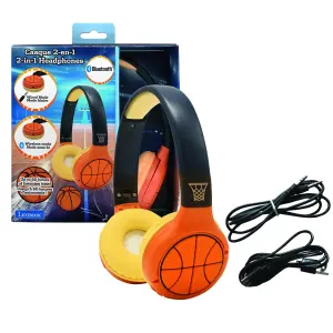 Casque audio bluetooth 2 en 1 filaire confortable et pliable avec limitation de son Lexibook Basketball image-1