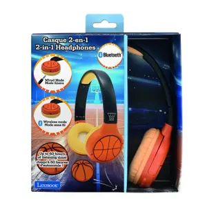 Casque audio bluetooth 2 en 1 filaire confortable et pliable avec limitation de son Lexibook Basketball image-2
