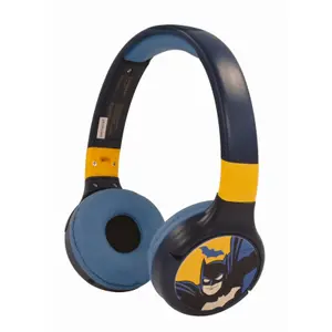 Casque audio bluetooth 2 en 1 filaire confortable et pliable avec limitation de son Lexibook Batman image-1