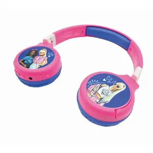 2-in-1 Bluetooth and Wired Headphones Comfortable and Foldable with Volume Limiter Lexibook Barbie image-1