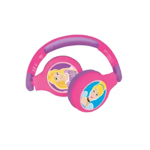 2-in-1 Bluetooth and Wired Headphones Comfortable and Foldable with Volume Limiter Lexibook Disney Princesse image-1