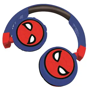 2-in-1 Bluetooth and Wired Headphones Comfortable and Foldable with Volume Limiter Lexibook SpiderMan image-0
