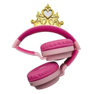 Light-up foldable Bluetooth and wired headphones with 3D design and volume limiter Lexibook Princesses Disney image-1