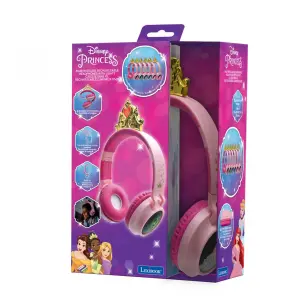 Light-up foldable Bluetooth and wired headphones with 3D design and volume limiter Lexibook Princesses Disney image-2
