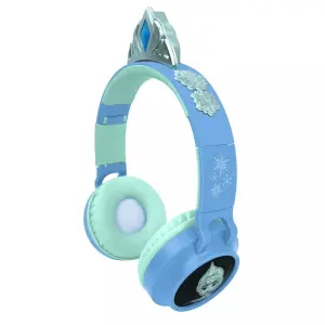 Casque audio lumineux pliable bluetooth et filaire avec un design 3D avec limitation du volume Lexibook La Reine des Neiges image-0