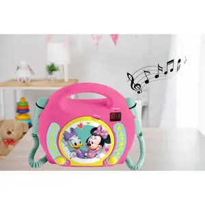 Portable cd player music kit + 2 microphones disney minnie Lexibook image-2