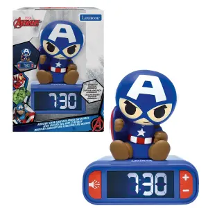 Despertador con luz y sonidos Lexibook Captain America 3D image-1