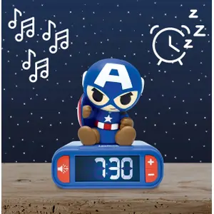 Despertador con luz y sonidos Lexibook Captain America 3D image-3