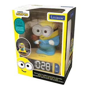 Réveil avec veilleuse en 3d design les minions et effets sonores Lexibook image-4