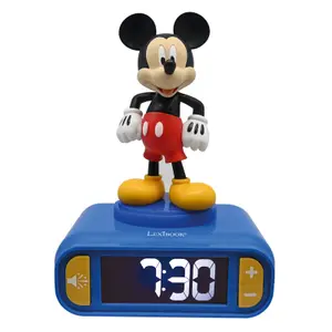 Digital alarm clock with night light and sound effects for kids Lexibook Mickey 3D image-0