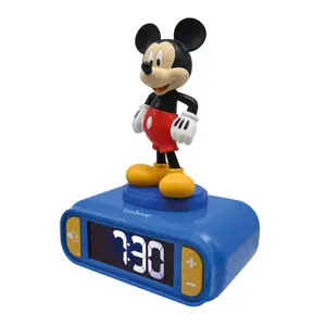 Digital alarm clock with night light and sound effects for kids Lexibook Mickey 3D image-1