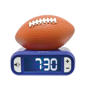 Digital alarm clock with night light 3D American football and sound effects for kids Lexibook image-0
