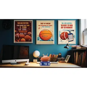 Digital alarm clock with night light 3D American football and sound effects for kids Lexibook image-4