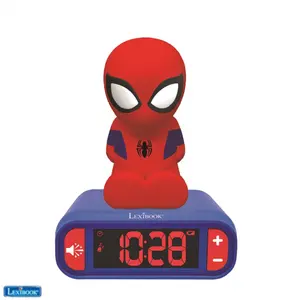 Alarm clock with 3d spiderman design nightlight and sound effects Lexibook image-0