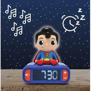 Night light alarm clock with sounds Lexibook Superman image-3