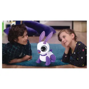 Jouet télécommandé Robot lapin avec effets lumineux et sonores, contrôle par claquement de main, répétition Lexibook Power Rabbit Mini image-4