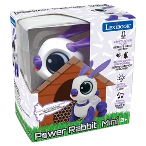 Jouet télécommandé Robot lapin avec effets lumineux et sonores, contrôle par claquement de main, répétition Lexibook Power Rabbit Mini image-5
