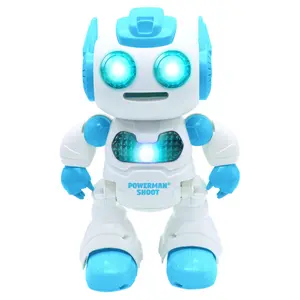 Fjärrstyrd programmerbar robotleksak med dans, musik, demo och inkluderade skumskivor. Lexibook Powerman® Shoot image-1
