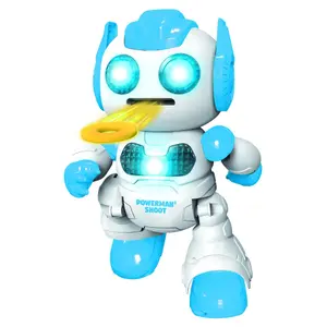Fjärrstyrd programmerbar robotleksak med dans, musik, demo och inkluderade skumskivor. Lexibook Powerman® Shoot image-4